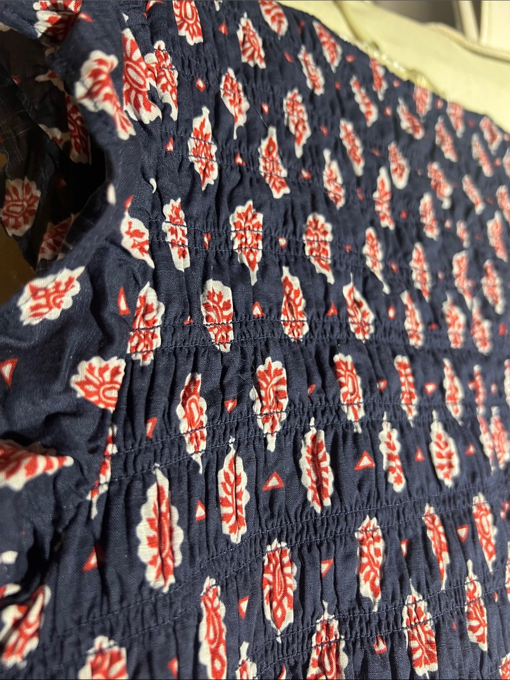 NWOT L Anthropologie Navy Blue & Red Indian Print Sleeveless Sundress w/pockets! - Picture 8 of 8